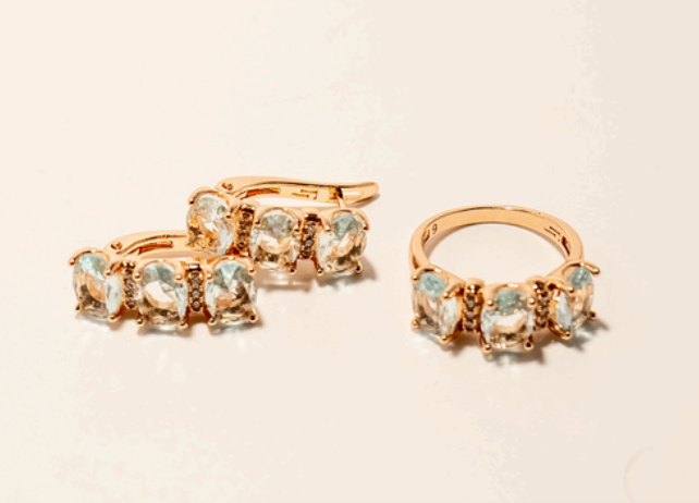 Juegos aritos mas anillo perla azul