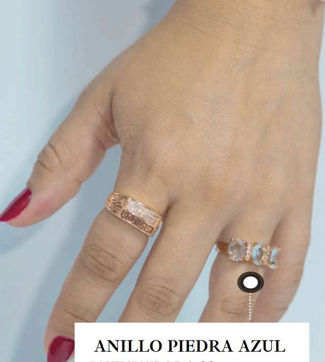 Anillo Piedra azul grande